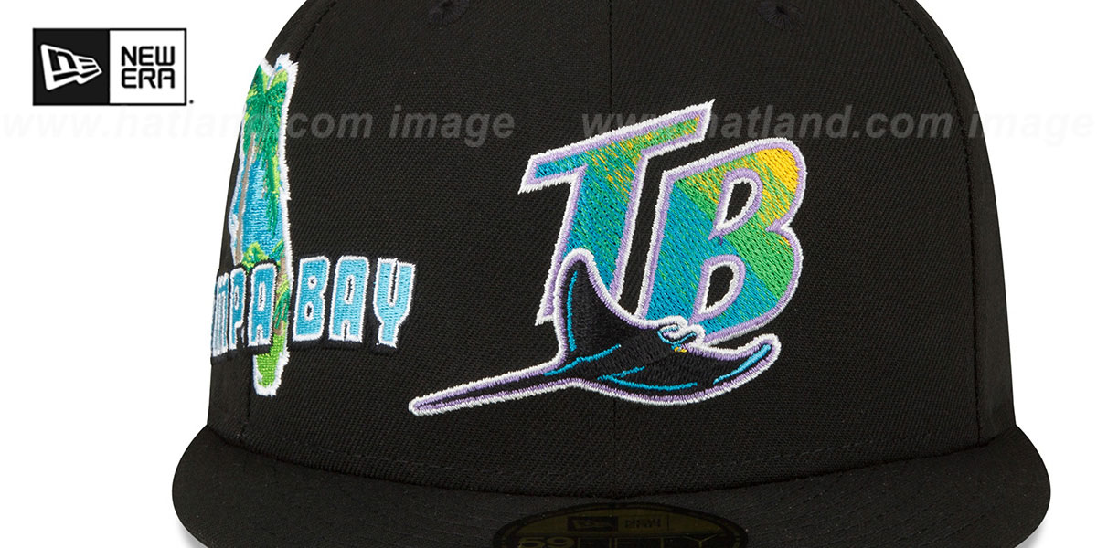 Tampa Bay Devil Rays STATEVIEW Black Fitted Hat by New Era