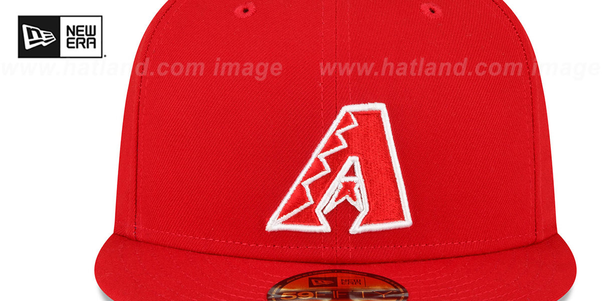 Arizona Diamondbacks 2001 WS SIDEPATCH UP RedWhite Fitted Hat