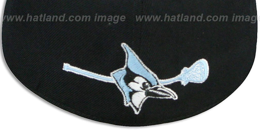 John's Hopkins SWOOP LACROSSE Black Fitted Hat by Zephyr
