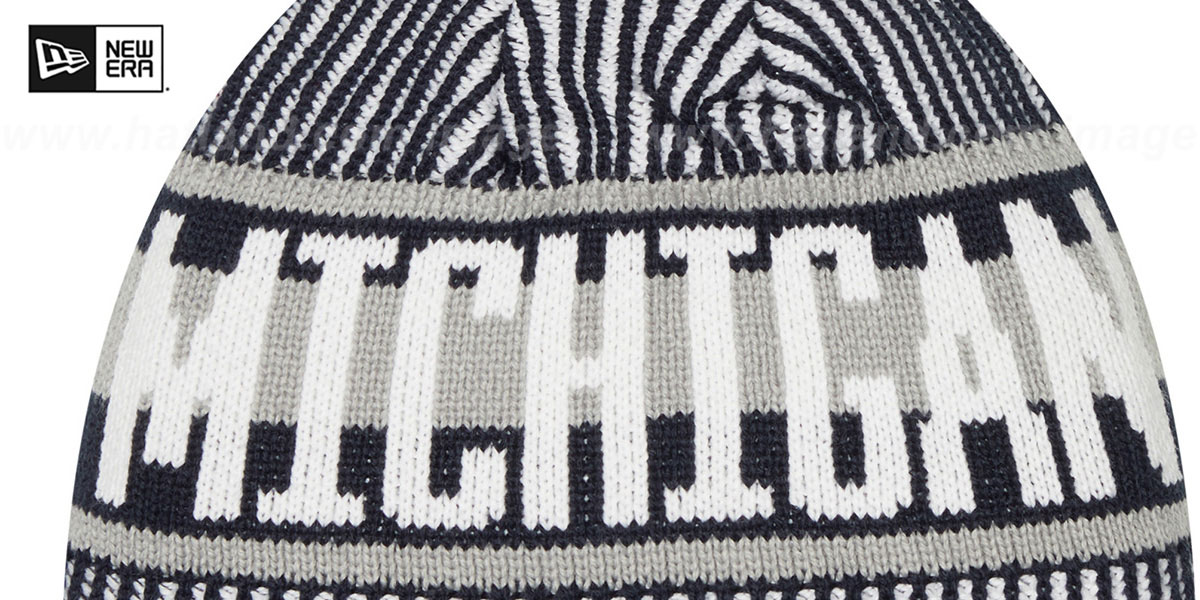 Michigan STRIPED Knit Beanie Hat by New Era