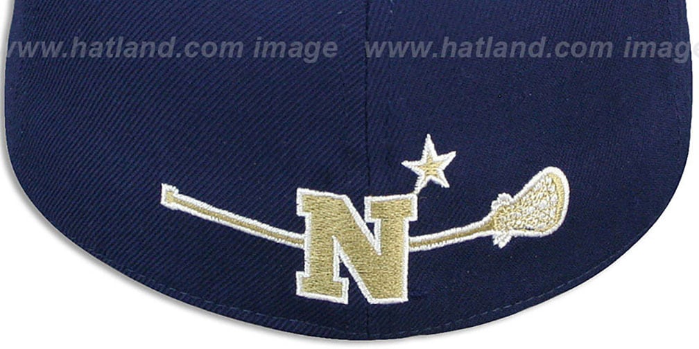 Navy SWOOP LACROSSE Navy Fitted Hat by Zephyr