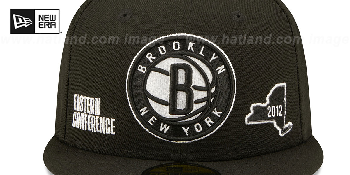 Brooklyn Nets TRIPLE THREAT IDENTITY Black Fitted Hat