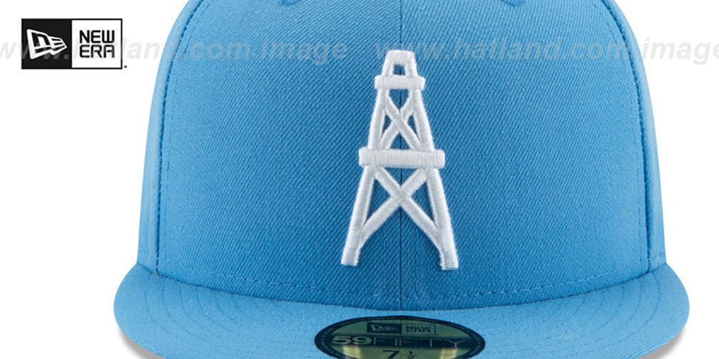 Houston Oilers NFL THROWBACK TEAMBASIC Sky Fitted Hat
