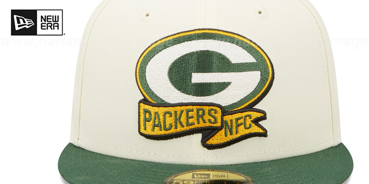 Green Bay Packers 2022 NFL SIDELINE CreamGreen Fitted Hat