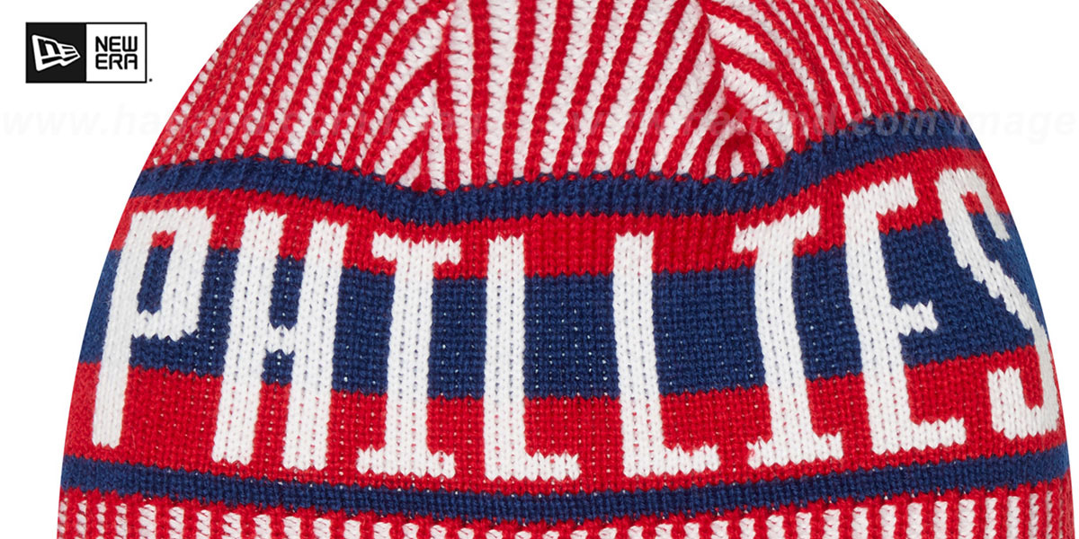 Philadelphia Phillies STRIPED Knit Beanie Hat by New Era