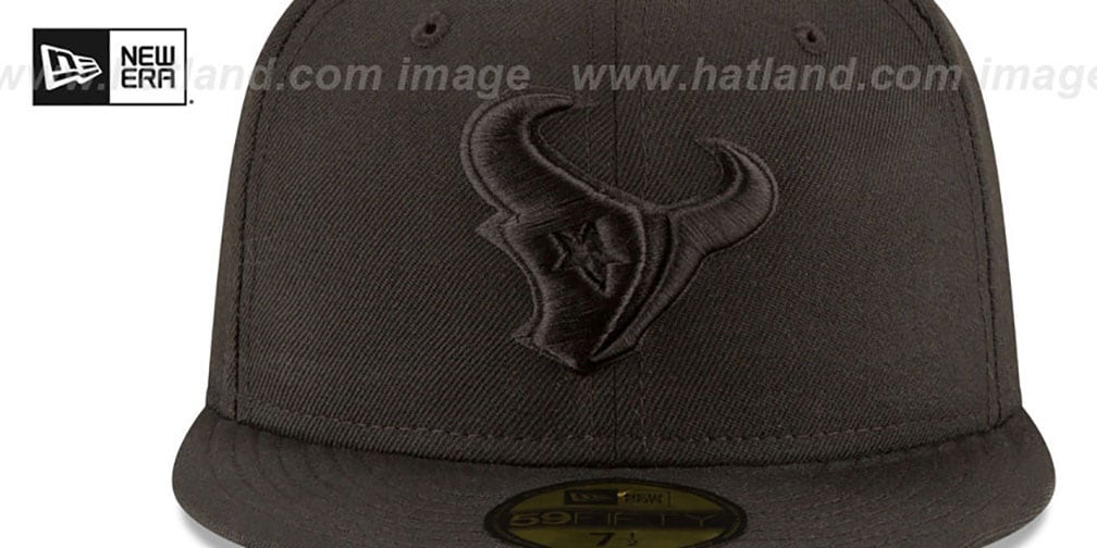 Houston Texans NFL TEAMBASIC BLACKOUT Fitted Hat by New Era