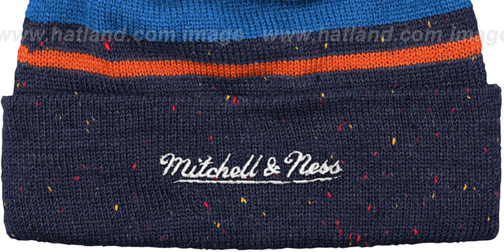 navy speckled beanie