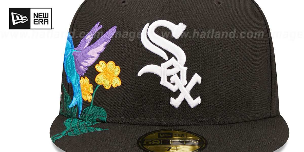 Chicago White Sox SIDEBLOOM Black Fitted Hat by New Era
