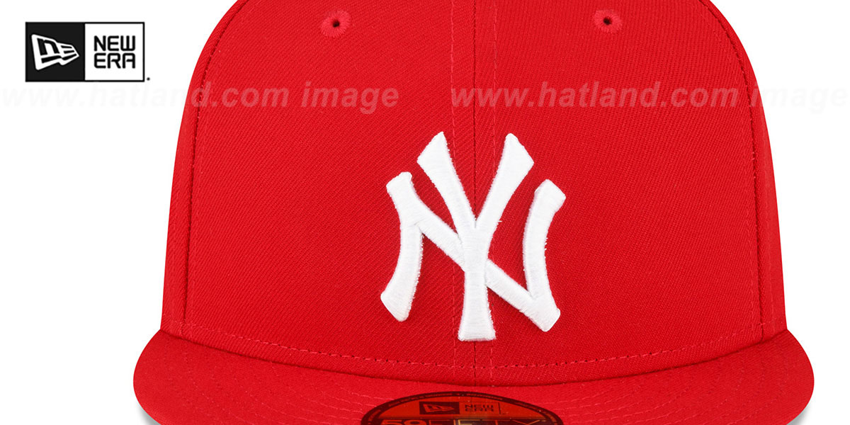 New York Yankees 1999 WS SIDEPATCH UP RedWhite Fitted Hat
