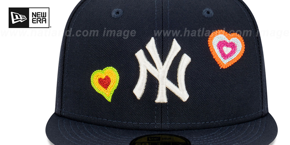 yankee hat with hearts