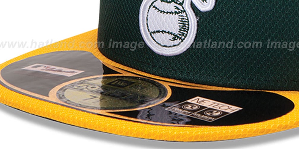 Oakland Athletics MLB DIAMOND ERA 59FIFTY GreenGold BP Hat