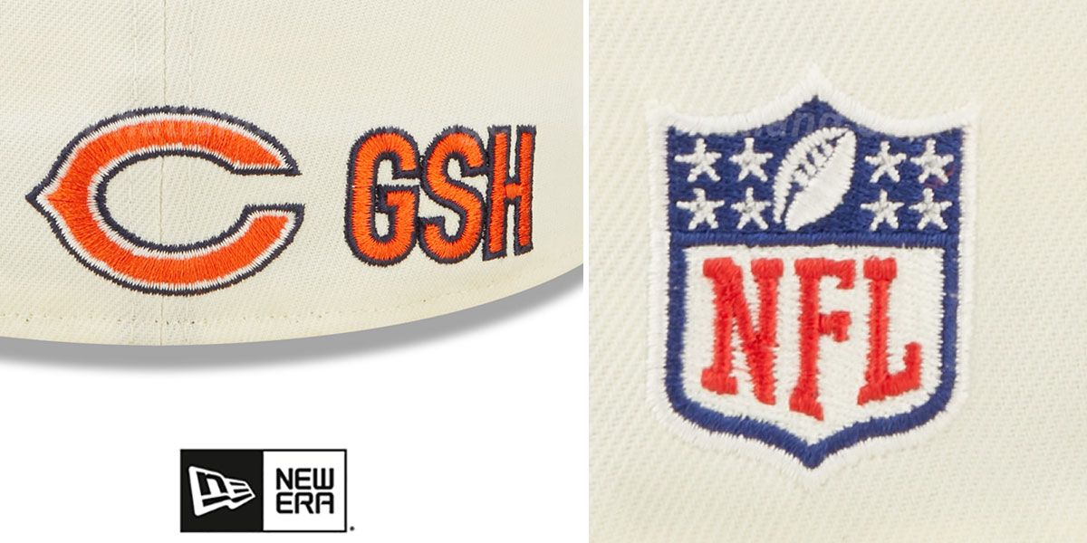 Chicago Bears 2022 NFL SIDELINE CreamNavy Fitted Hat