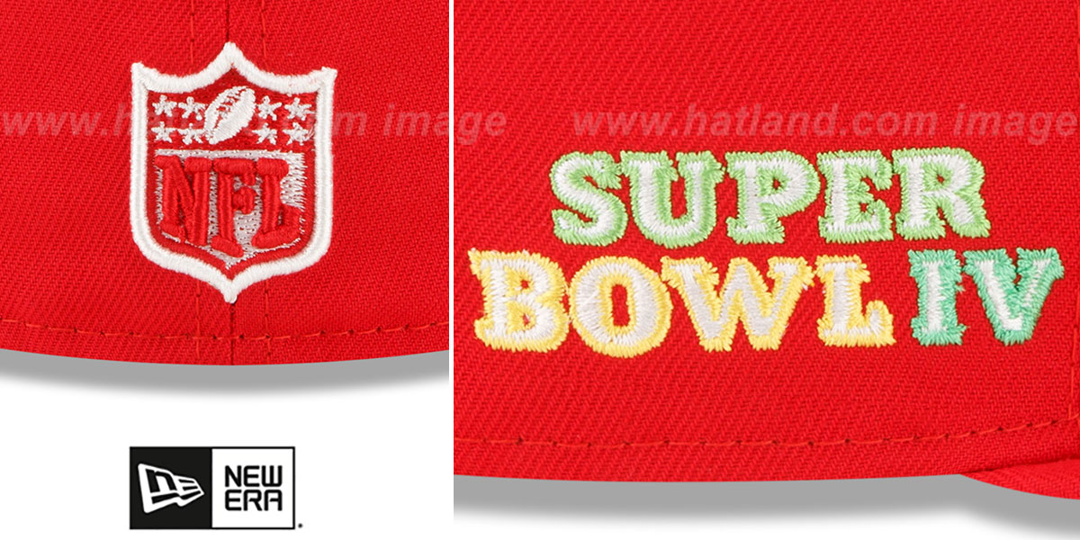 Kansas city chiefs super bowl iv citrus pop red green fitted hat