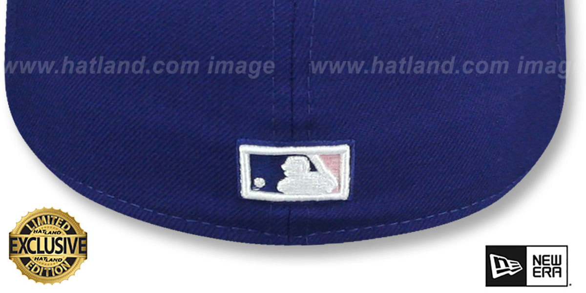 two tone pink and light blue fitted hat blank two tone pink and light blue fitted hat blank