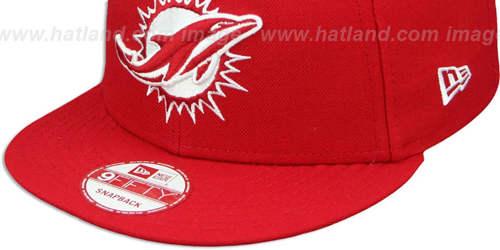 Miami Dolphins TEAM-BASIC SNAPBACK Red-White Hat by New Era
