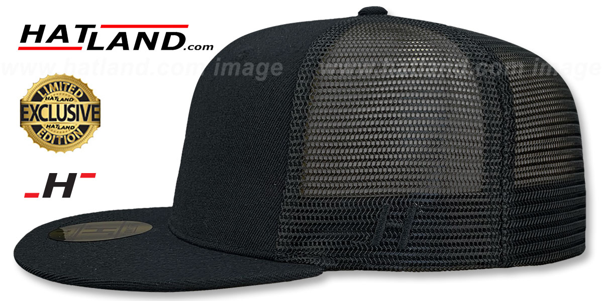Hatland MESH-BACK HYBRID E5-BLANK Black-Black Fitted Hat