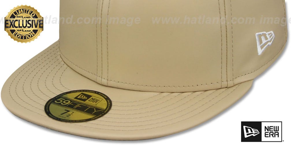 New Era LEATHER BLANK Tan Fitted Hat