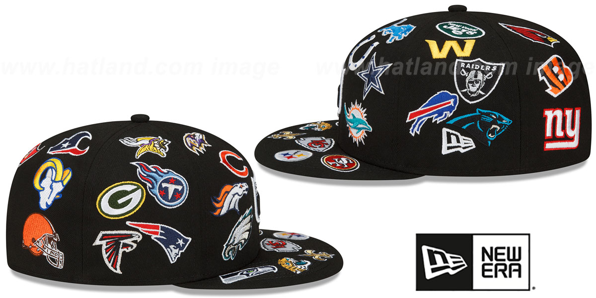 NFL ALLOVER Black Fitted Hat by New Era