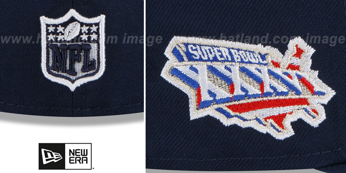 New England Patriots SUPER BOWL XXXVI SIDE-PATCH Navy Fitted Hat