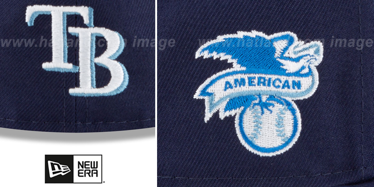 Tampa Bay Rays LOGO BLOOM SIDEPATCH NavySky Fitted Hat