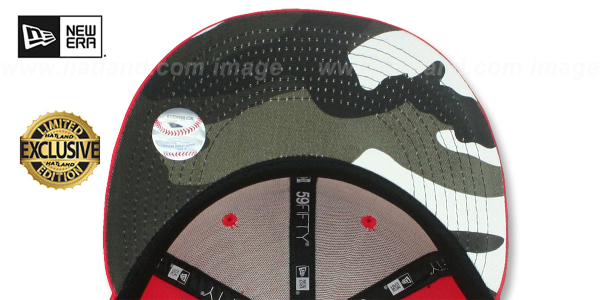Boston Red Sox URBAN CAMOBOTTOM Lava Red Fitted Hat