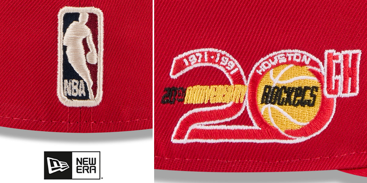 Houston Rockets Patch Houston Rockets 20TH ANNIVERSARY SIDE-PATCH Red Fitted Hat