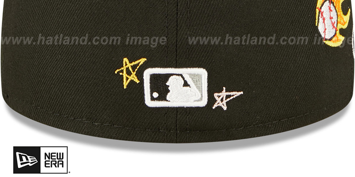 Chicago White Sox ALLOVER SCRIBBLE Black Fitted Hat