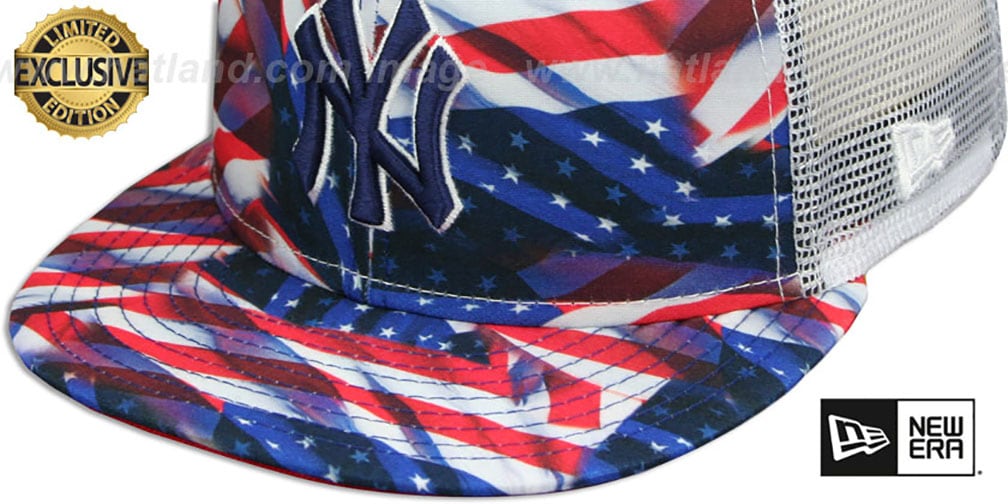 New York Yankees USA WAVING-FLAG MESH-BACK Fitted Hat
