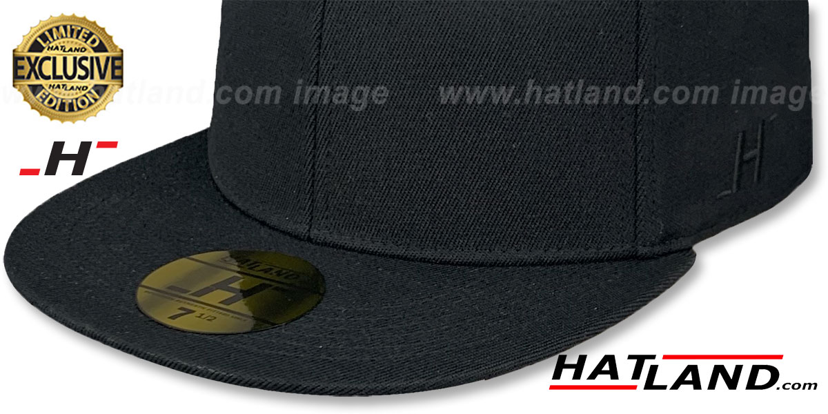 Hatland HYBRID E5-BLANK Solid Black Fitted Hat