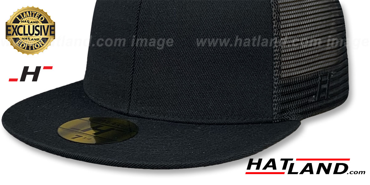 Hatland MESH-BACK HYBRID E5-BLANK Black-Black Fitted Hat