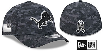 Lions 2026 SALUTE-TO-SERVICE FLEX Dark Digital Camo-Black Hat by New Era