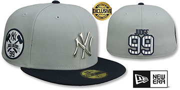Yankees JUDGE ALL RISE SILVER METAL-BADGE Grey-Navy  Fitted Hat by New Era