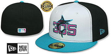 Marlins 'ALTERNATE CITY CONNECT' White- Black-Teal Fitted Hat by New Era