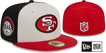 49ers HISTORIC SIDELINE PINWHEEL Fitted Hat by New Era