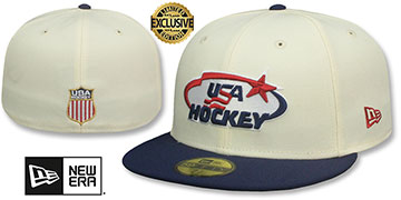 USA HOCKEY Chrome-Navy Fitted Hat by New Era