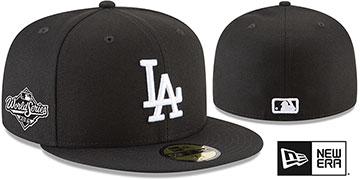 Dodgers 2025 WORLD SERIES Black-White Fitted Hat by New Era