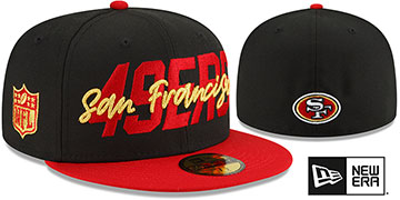 49ers 2022 NFL DRAFT Black-Red Fitted Hat by New Era