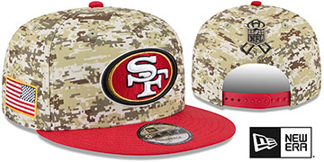 49ers 2025 SALUTE-TO-SERVICE SNAPBACK Desert Storm-Red Hat by New Era