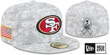 49ers 2025 SALUTE-TO-SERVICE Snow White Digital Fitted Hat by New Era
