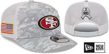 49ers 2025 SALUTE-TO-SERVICE TRUCKER SNAPBACK Snow White Digital Hat by New Era