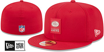 49ers 2025 THROWBACK HOT WEATHER NFL SIDELINE Red Fitted Hat by New Era