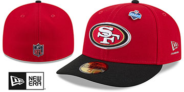 49ers 2026 PRECURVED NFL DRAFT Red-Black Fitted Hat by New Era
