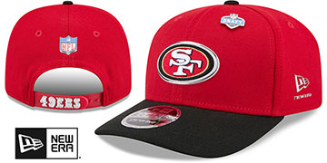 49ers 2026 PRECURVED NFL DRAFT STRETCH-SNAP Red-Black Hat by New Era