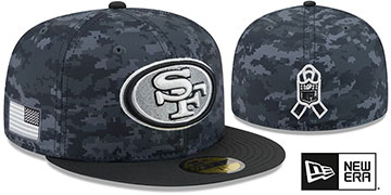 49ers 2026 SALUTE-TO-SERVICE Dark Digital Camo-Black Fitted Hat by New Era