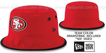 49ers BASIC-ACTION Red Bucket Hat by New Era