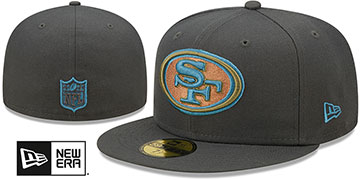 49ers COLOR PACK MULTI Charcoal Fitted Hat by New Era