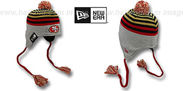 49ers GREY STRIPETOP Knit Beanie Hat by New Era