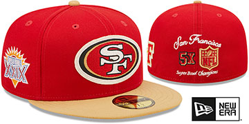 49ers LETTERMAN SIDE-PATCH Fitted Hat by New Era