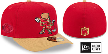 49ers NFL CARTOON  A-FRAME Red-Gold Fitted Hat by New Era