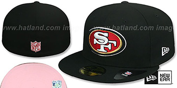49ers PINK-BOTTOM Black Fitted Hat by New Era